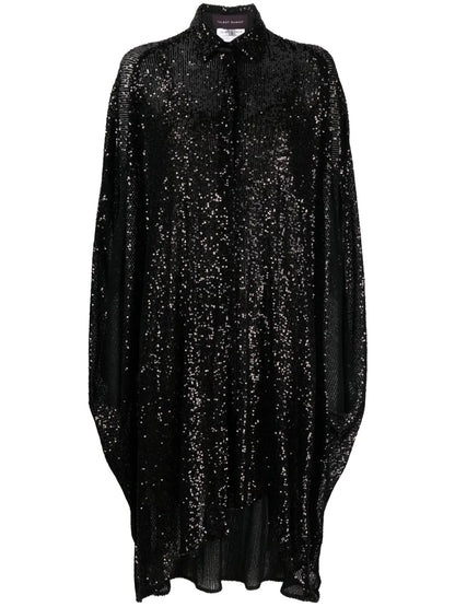 Sequinned Midi Shirtdress