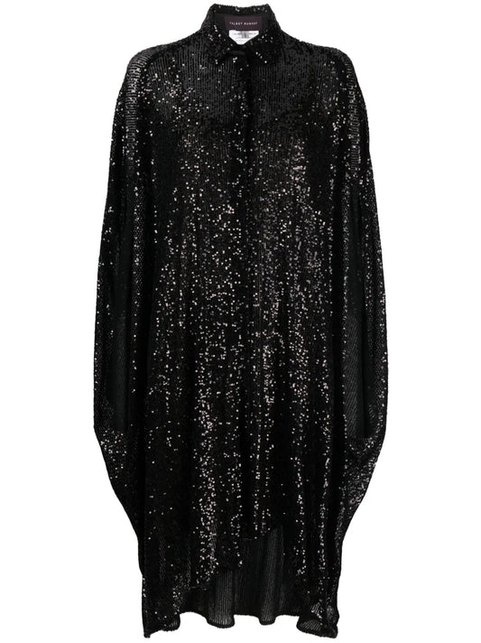 Sequinned Midi Shirtdress