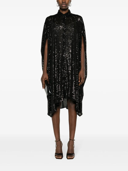 Sequinned Midi Shirtdress