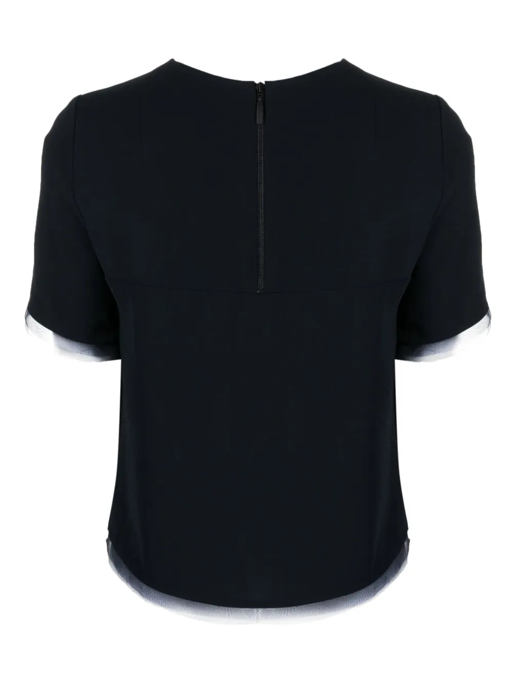 Kaspar Organza-Trim Crepe Blouse