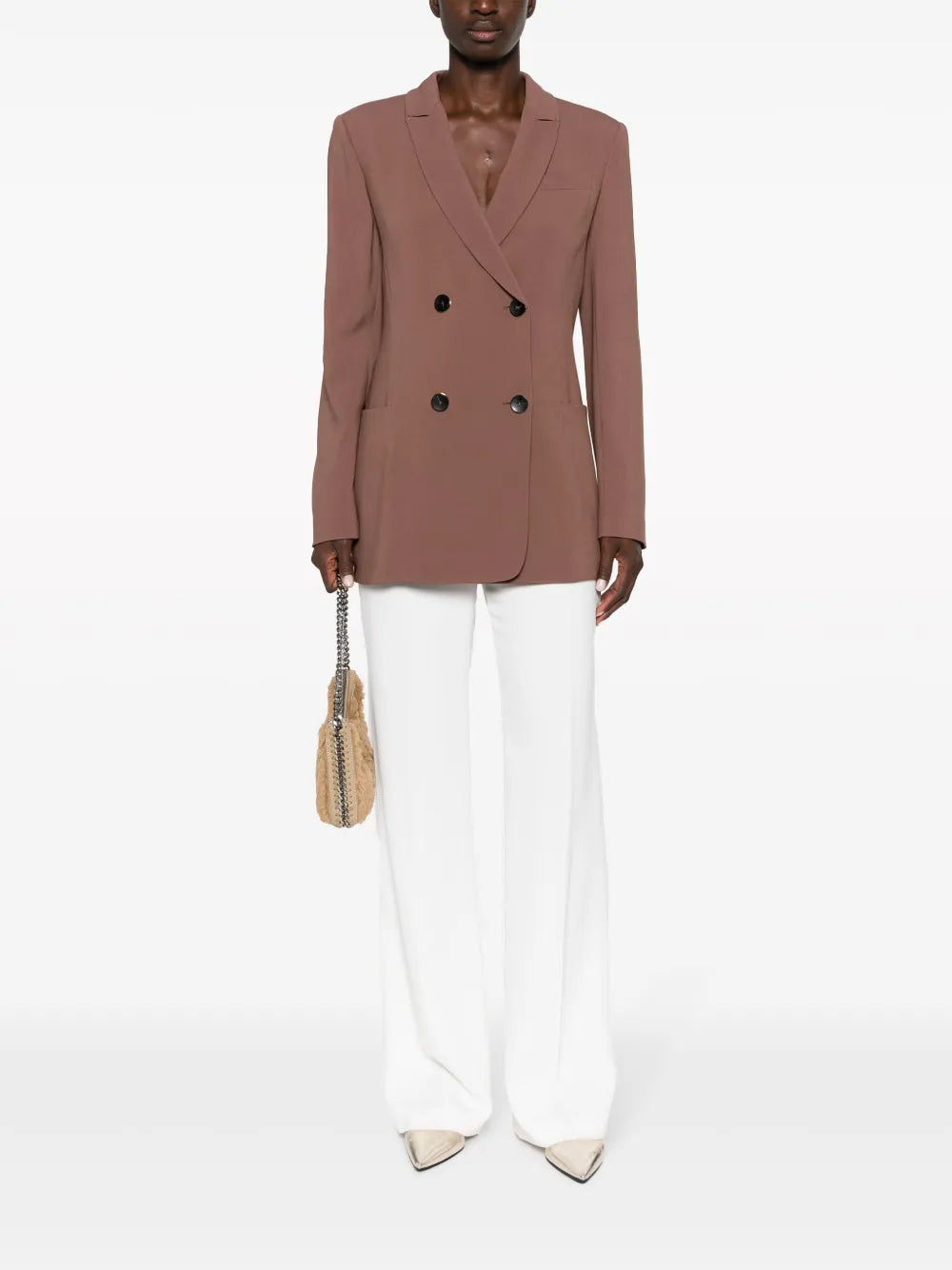 Double-Breasted Long-Sleeve Blazer
