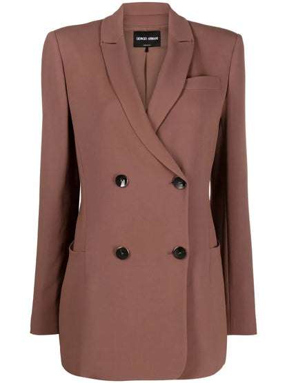 Double-Breasted Long-Sleeve Blazer