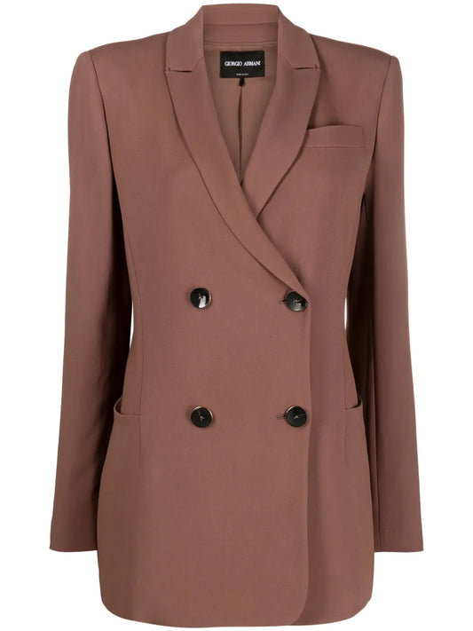 Double-Breasted Long-Sleeve Blazer