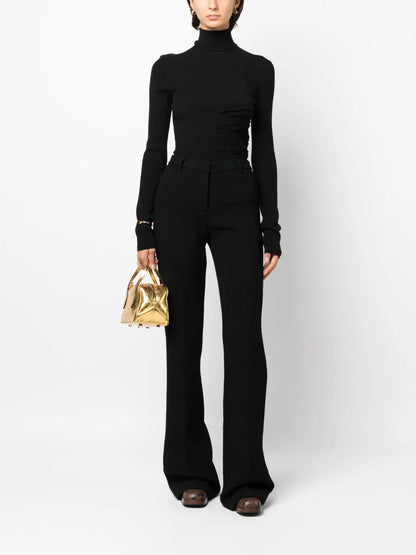 High-Waist Straight-Leg Tailored Trousers
