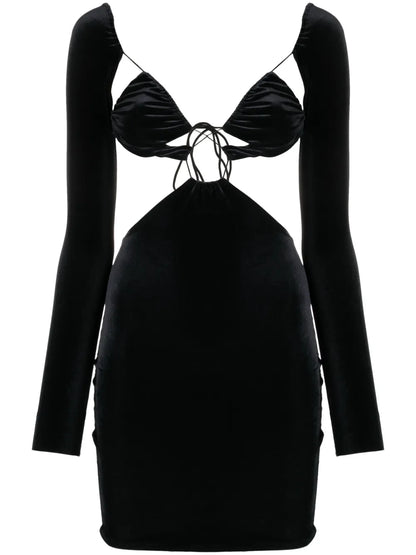 Ahzar Cut-Out Velvet Minidress