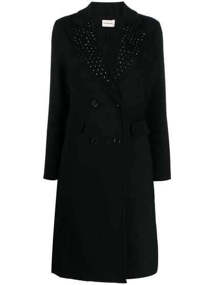 Crystal-Embellished Double-Breasted Coat