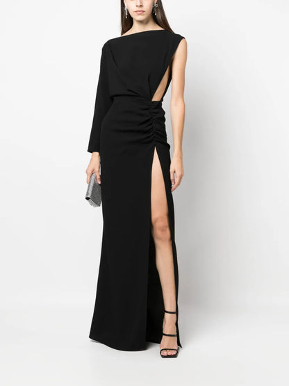 Asymmetric Slit Maxi Dress