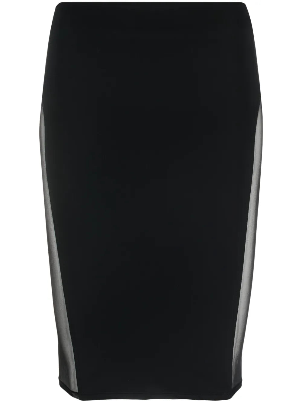 High-Waisted Semi-Sheer Pencil Skirt