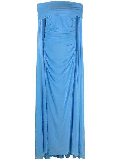 Off-Shoulder Cape Maxi Dress