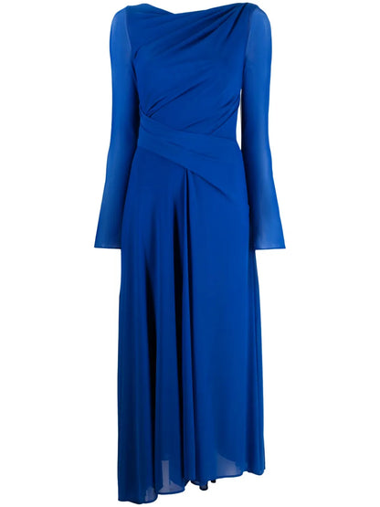 Ruched Long-Sleeve Gown