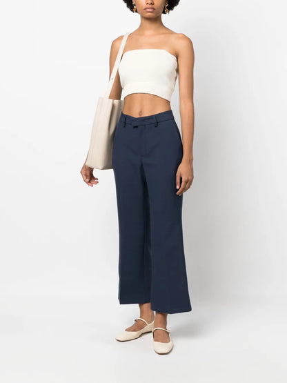 Wide-Leg Cropped Trousers