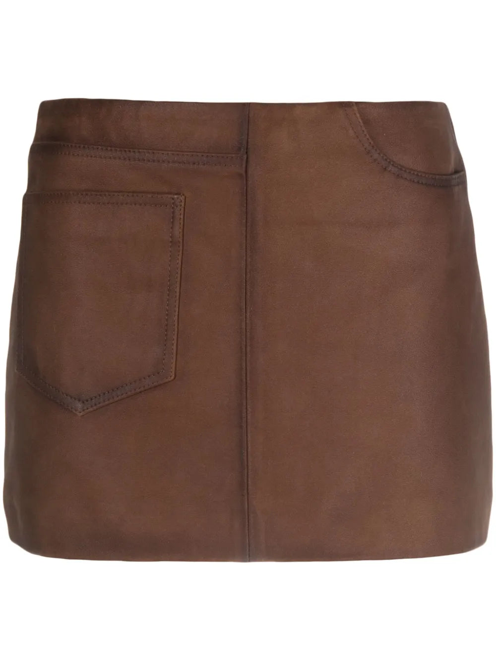 Low-Rise Leather Miniskirt
