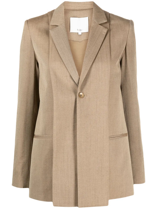 Single-Breasted Layered Blazer