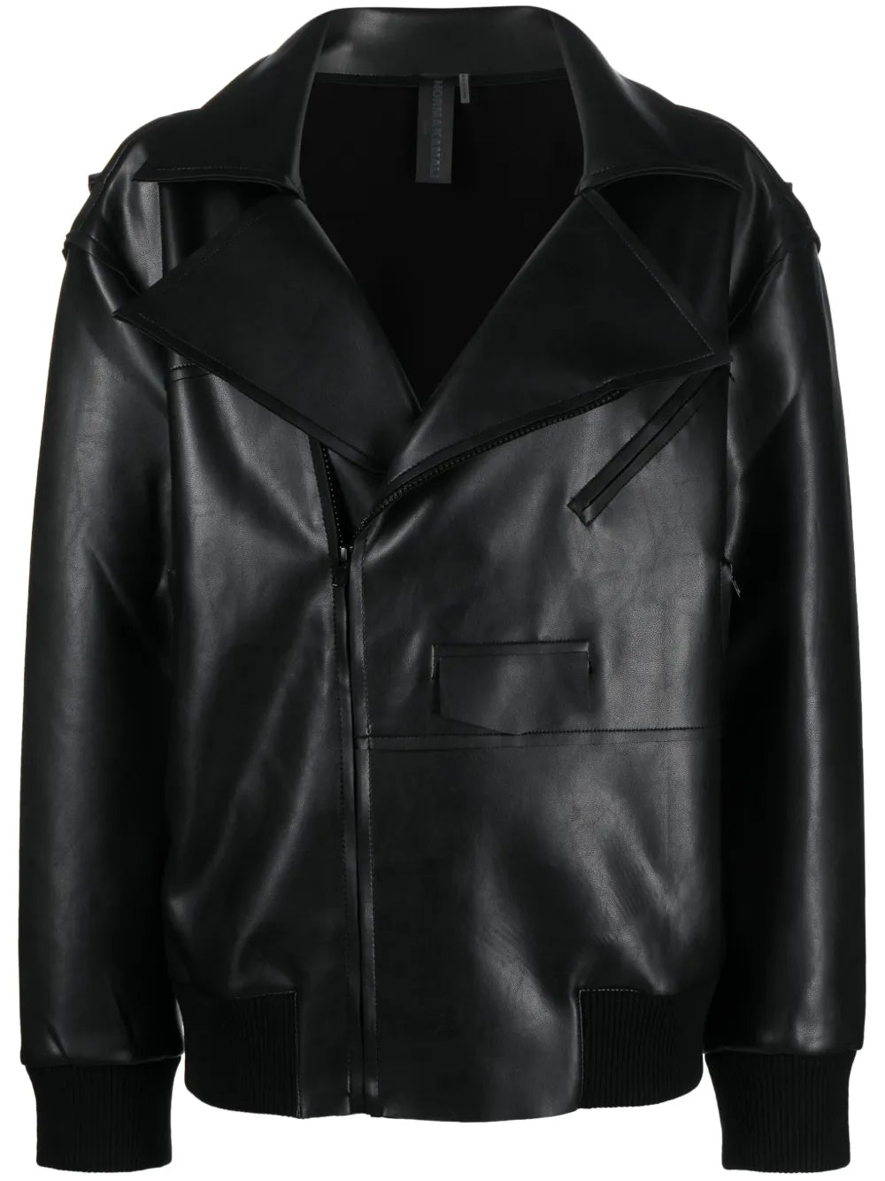 Faux Leather Zip-Up Biker Jacket