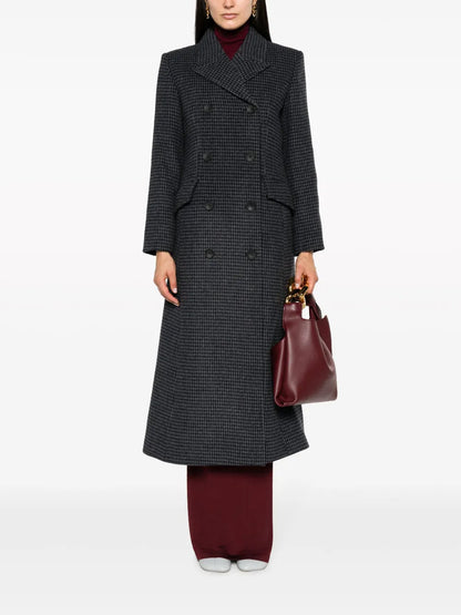 Gardeniia Checked Long Coat