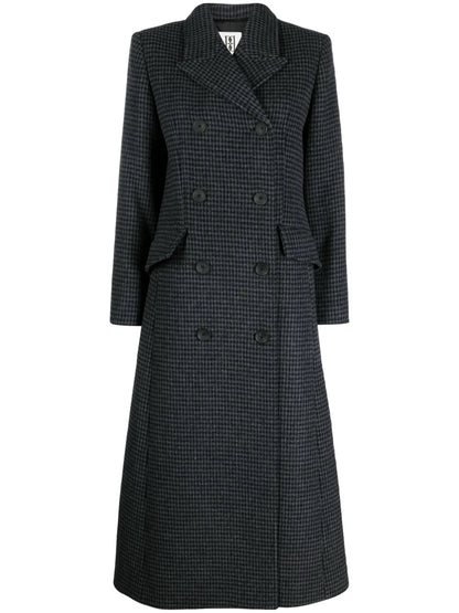 Gardeniia Checked Long Coat