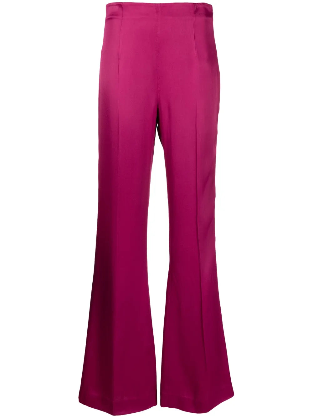 Satin-Finish Wide-Leg Trousers