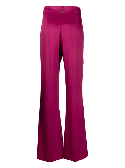 Satin-Finish Wide-Leg Trousers