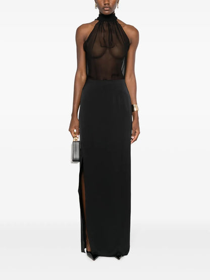 Semi-Sheer Chiffon Blouse