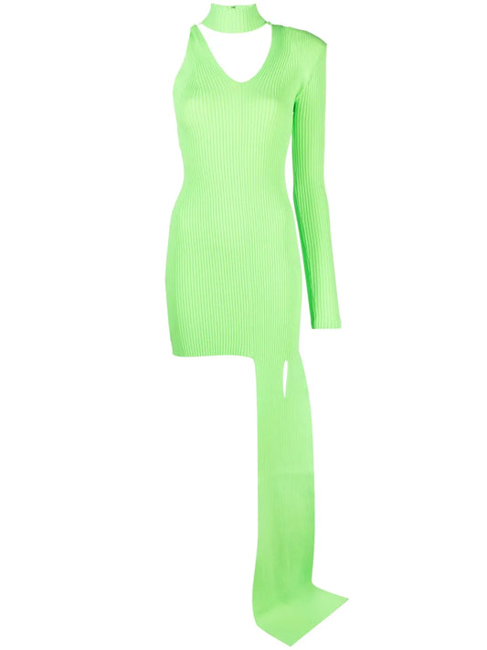 Asymmetric-Hem Cut-Out Minidress