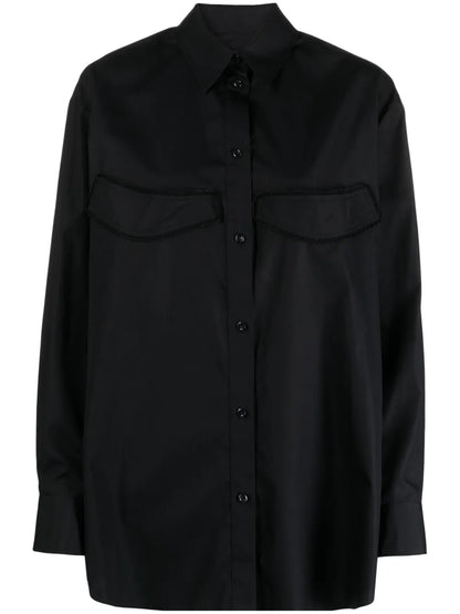 Appliqué-Detail Side Button-Fastening Shirt
