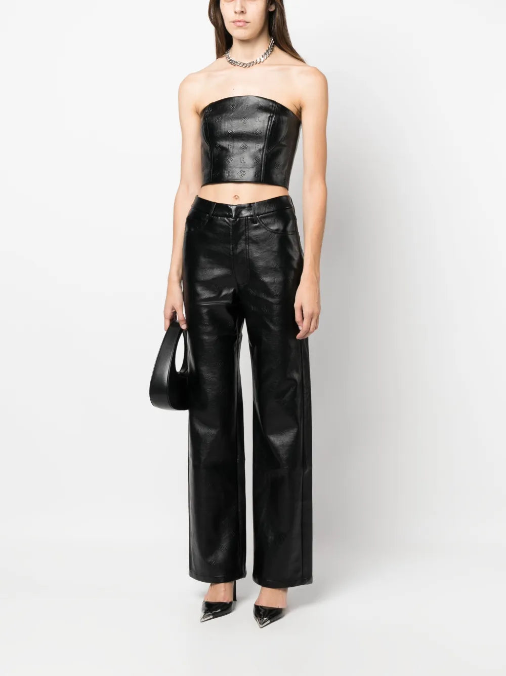 Logo-Embossed Cropped Tank Top