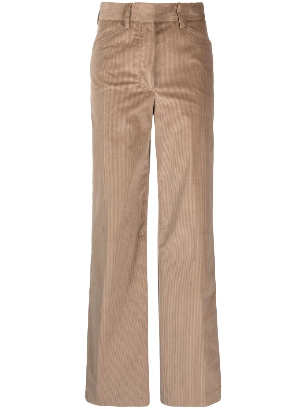 High-Waist Straight-Leg Corduroy Trousers