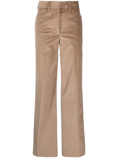 High-Waist Straight-Leg Corduroy Trousers