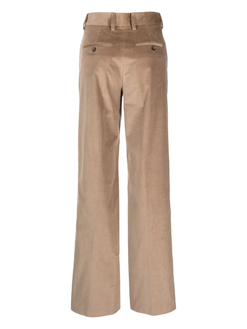 High-Waist Straight-Leg Corduroy Trousers