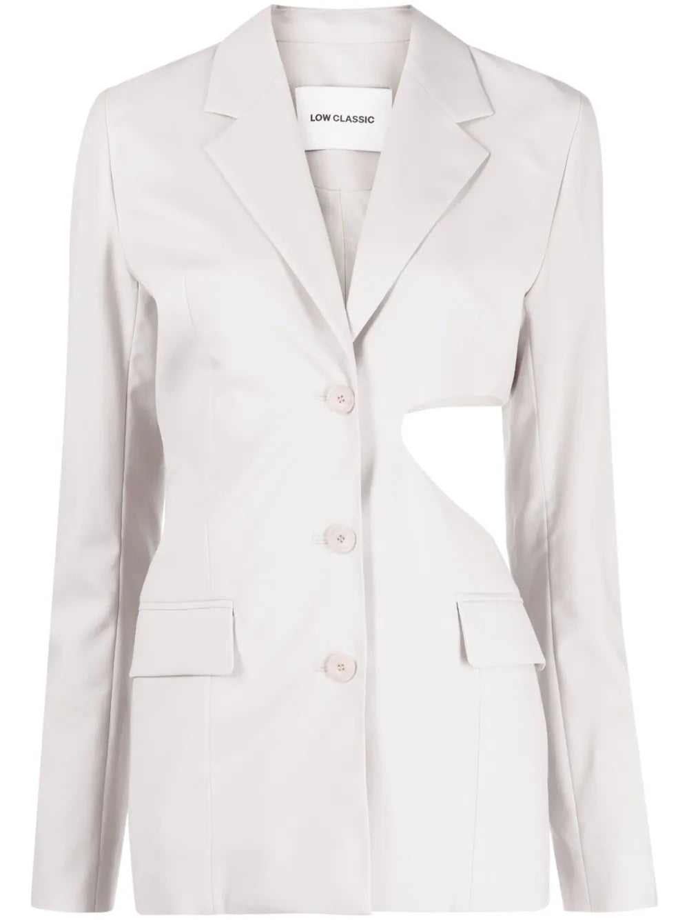 Single-Breasted Cut-Out Wool Blazer
