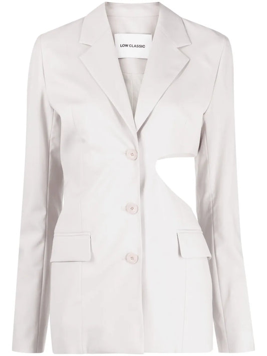 Single-Breasted Cut-Out Wool Blazer
