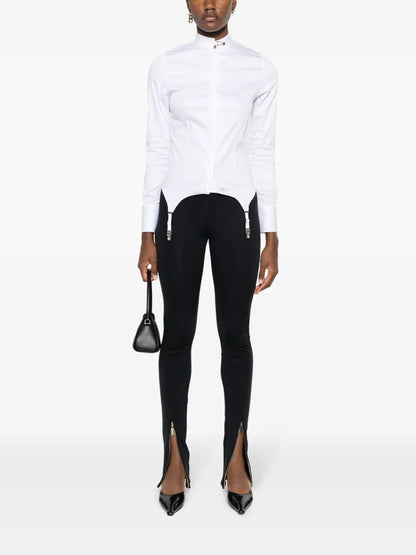 Braces-Detail Poplin Shirt