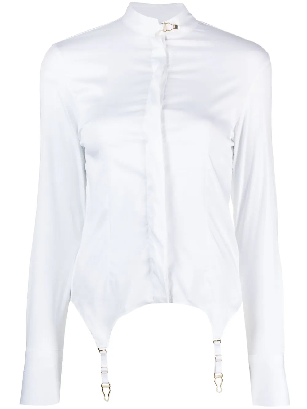 Braces-Detail Poplin Shirt
