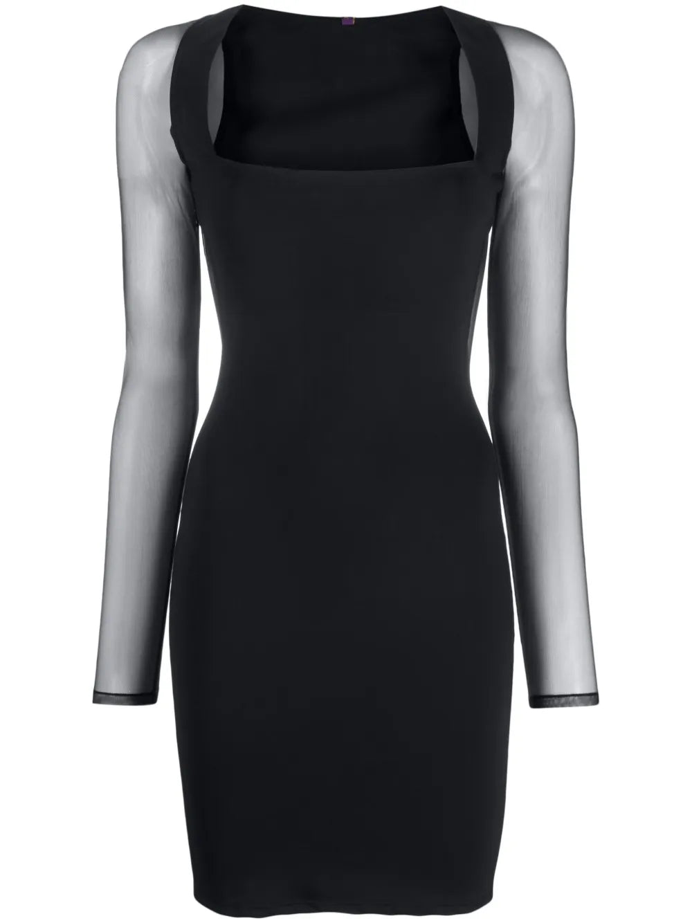 Square-Neck Long-Sleeve Dress