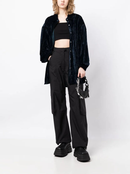 Velvet Crinkled Shirt