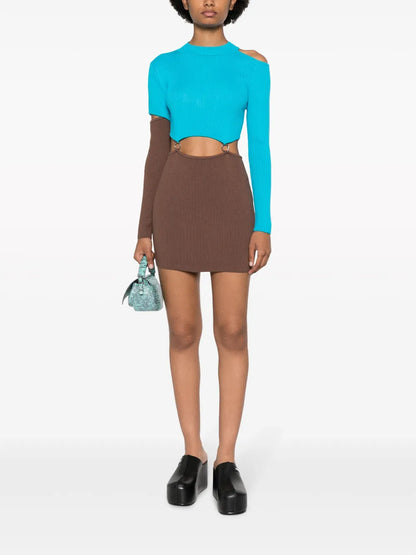 Cut-Out Two-Tone Dress
