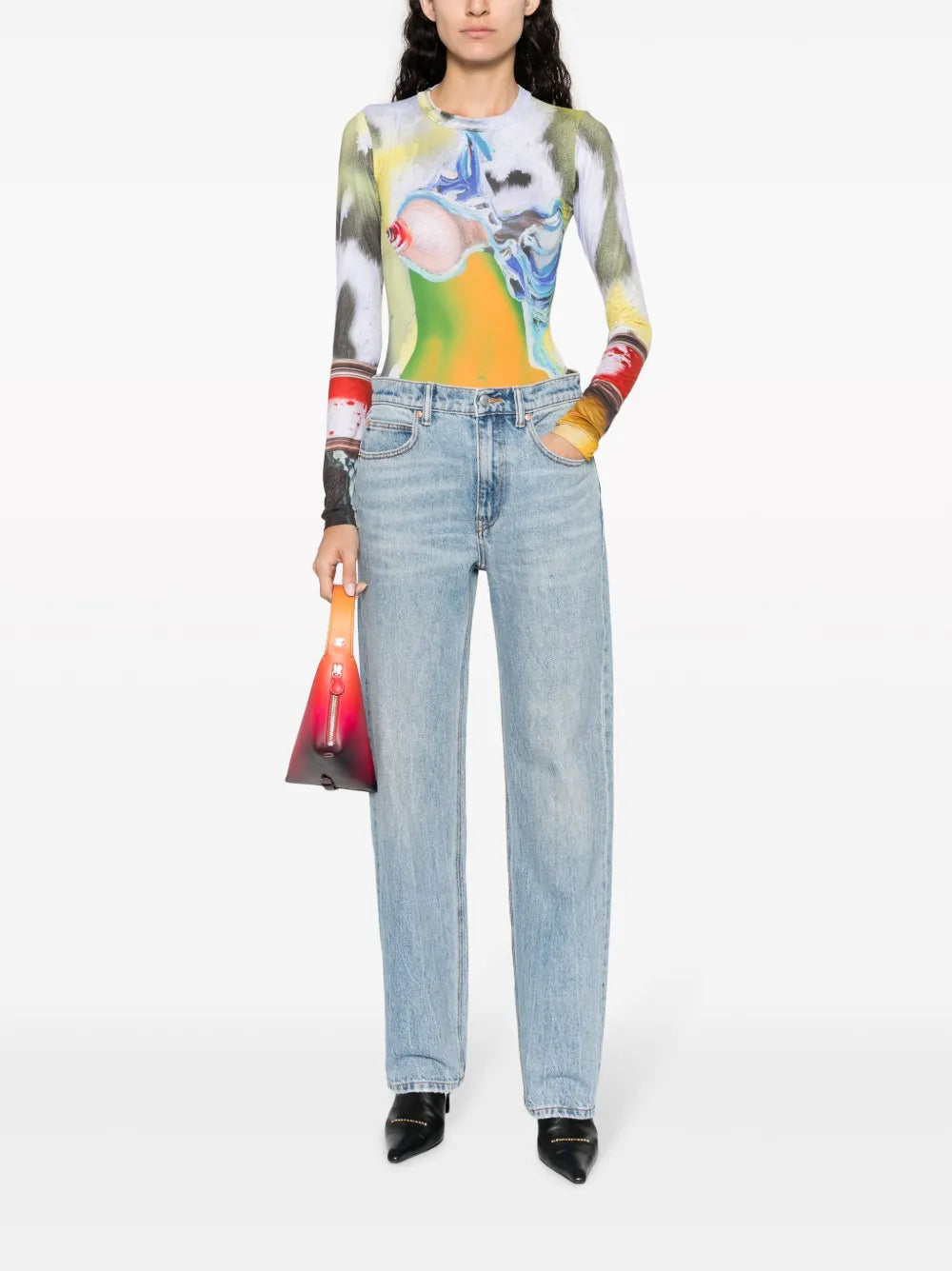 Mid-Rise Straight-Leg Jeans