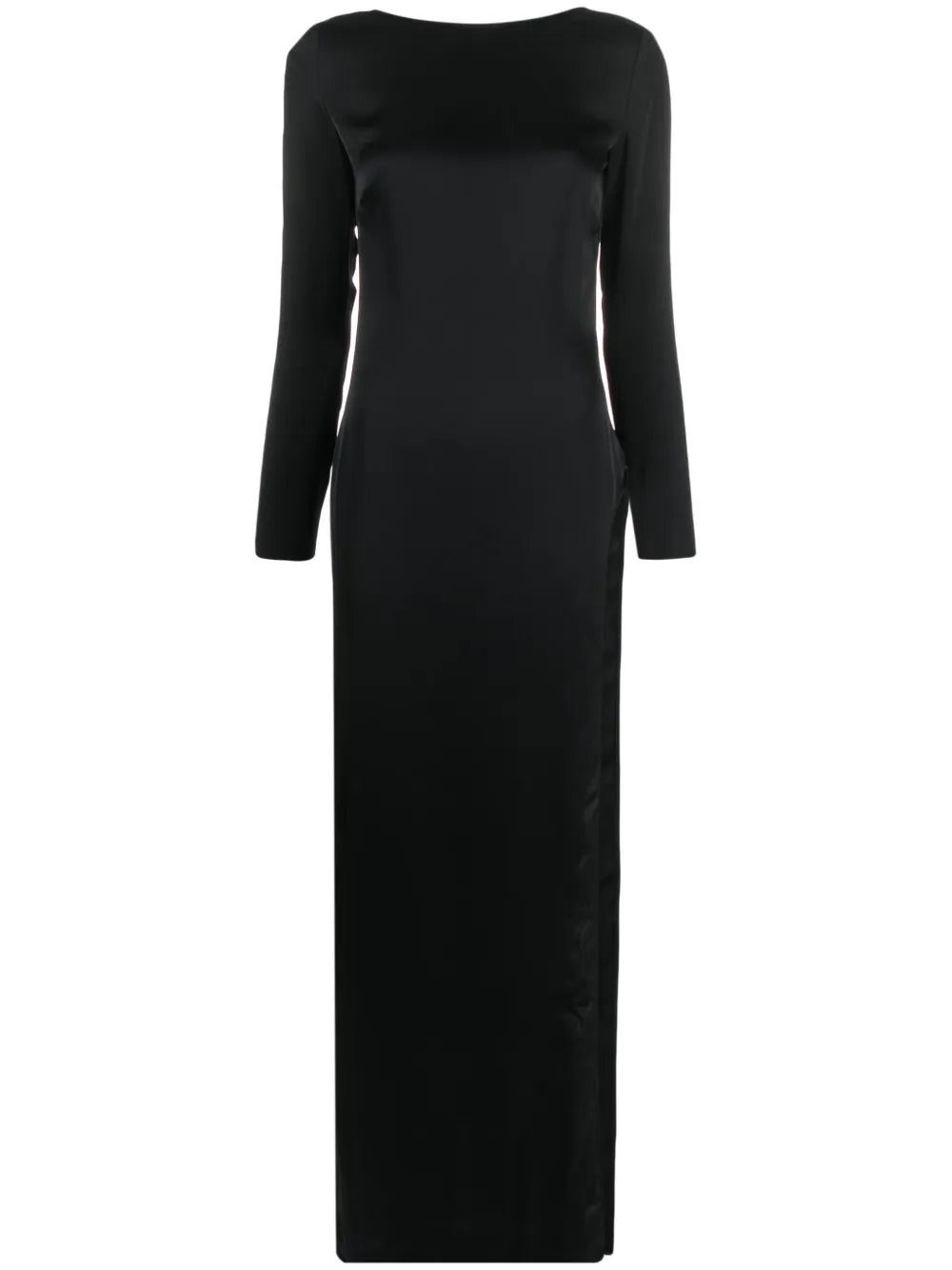 Satin V-Back Maxi Dress