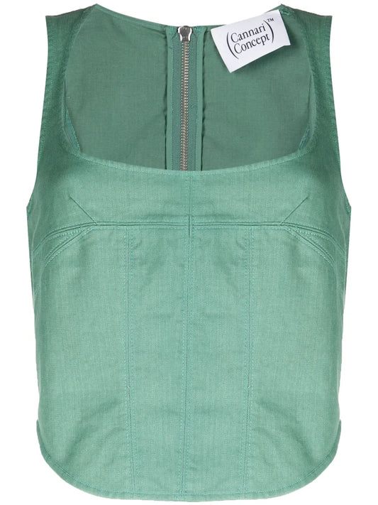 Square-Neck Corset Top