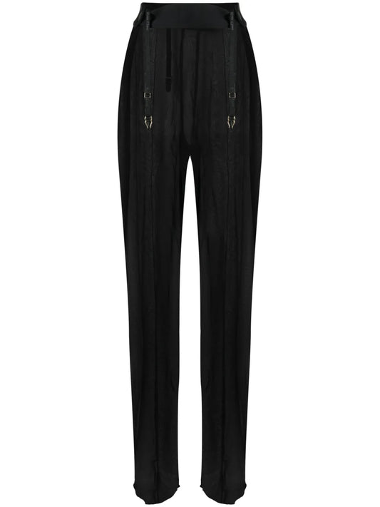 Logo-Print Strap Sheer Trousers