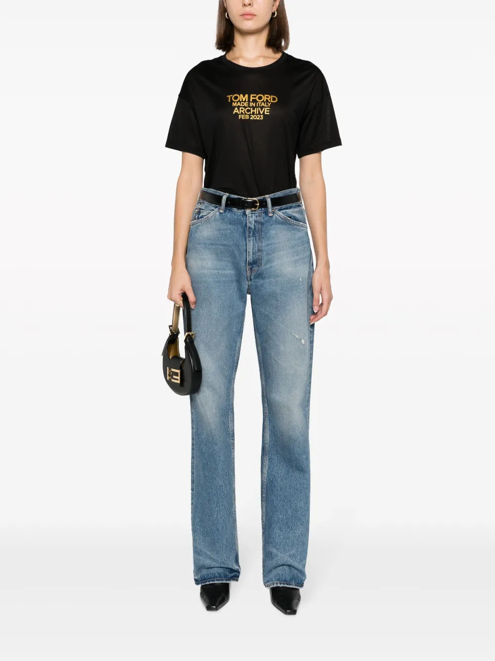 Logo-Print Silk T-Shirt