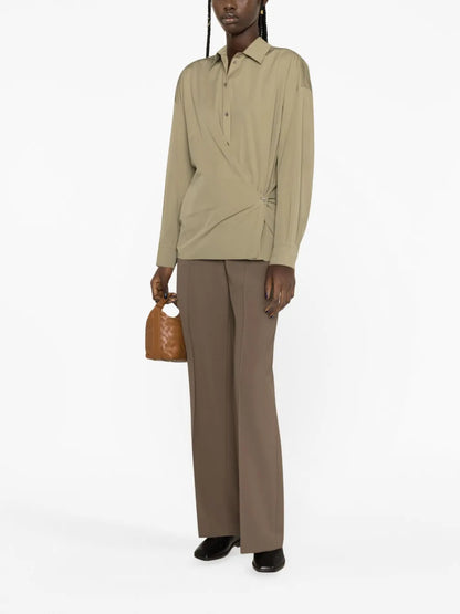 Twisted Wrap Cotton Shirt