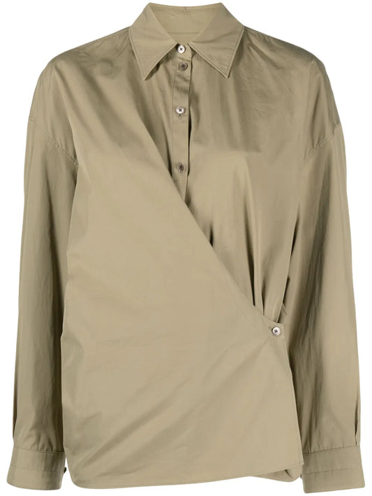 Twisted Wrap Cotton Shirt