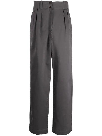 Straight-Leg Cotton Tailored Trousers