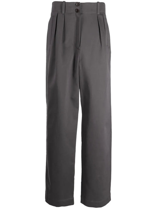 Straight-Leg Cotton Tailored Trousers