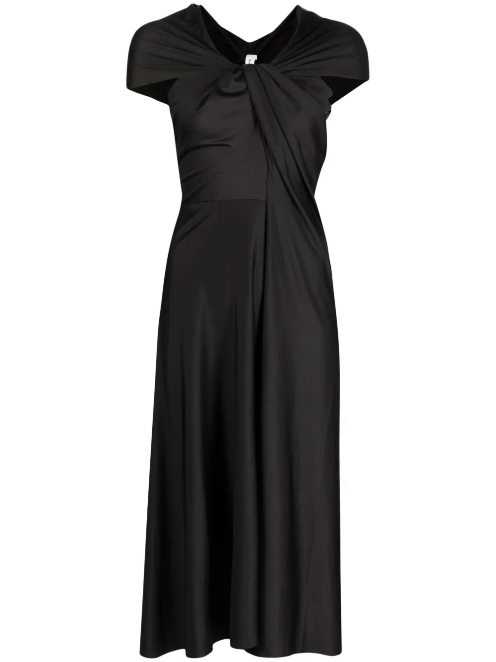 Cap-Sleeve Draped Dress