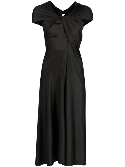 Cap-Sleeve Draped Dress