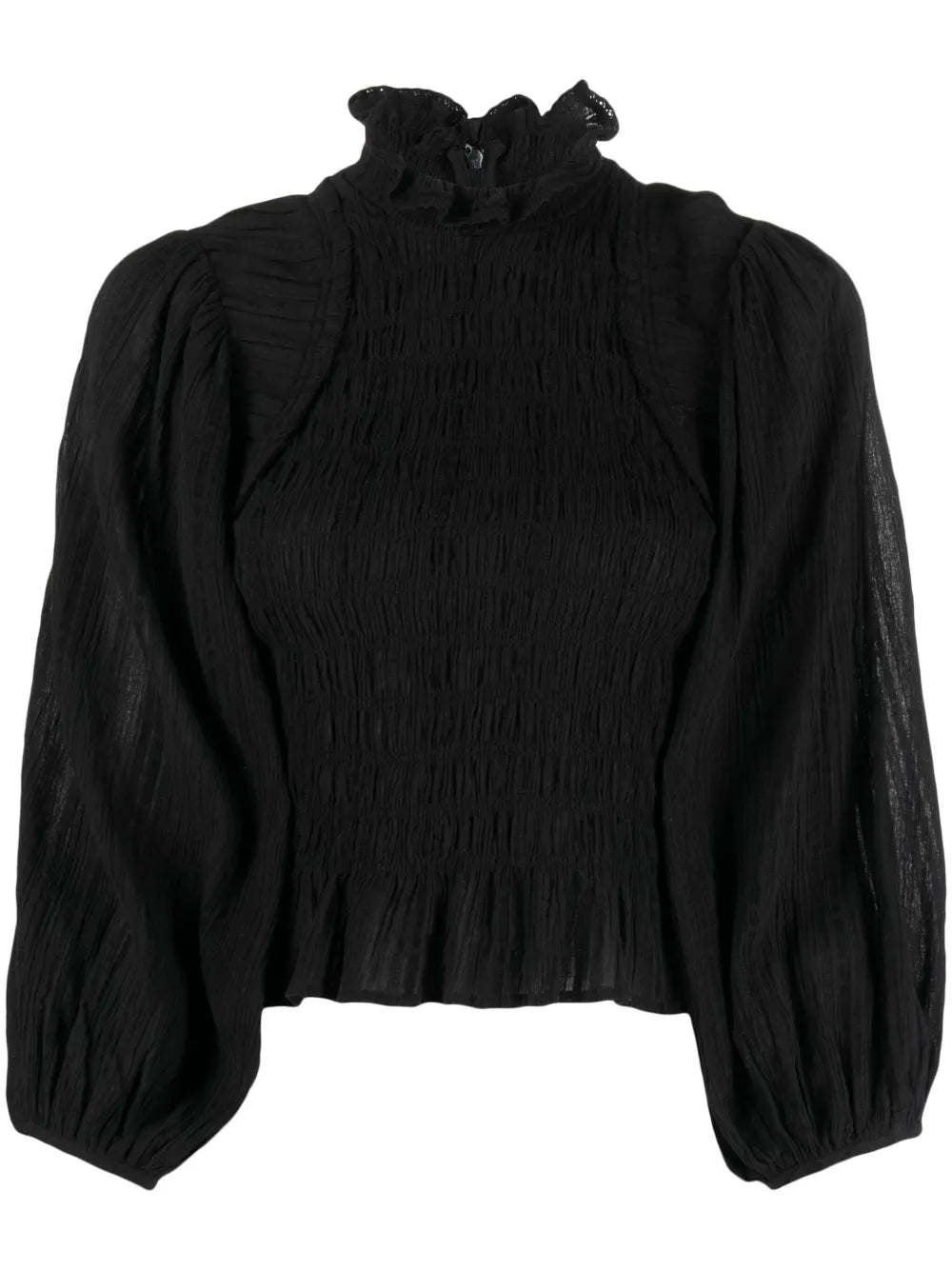 Idris Ruffle-Smocked Blouse