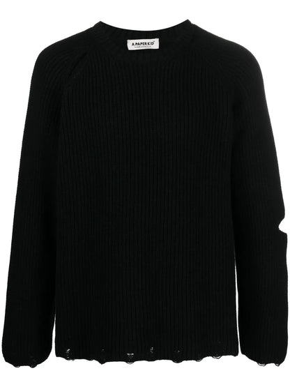 Distressed-Effect Cut-Out Jumper
