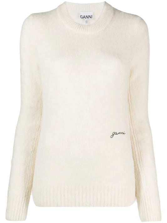 Logo-Embroidered Wool-Blend Jumper